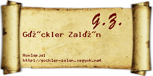 Göckler Zalán névjegykártya